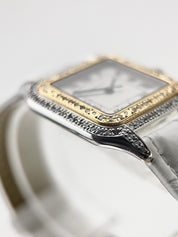 Cartier Panthere Yellow Gold and Stainless Steel Diamond Bezel 1100
