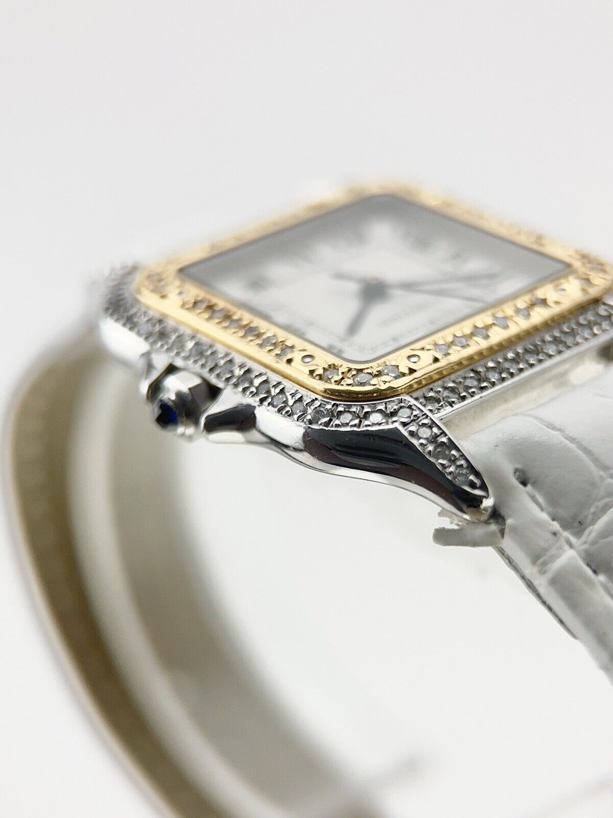 Cartier Panthere Yellow Gold and Stainless Steel Diamond Bezel 1100