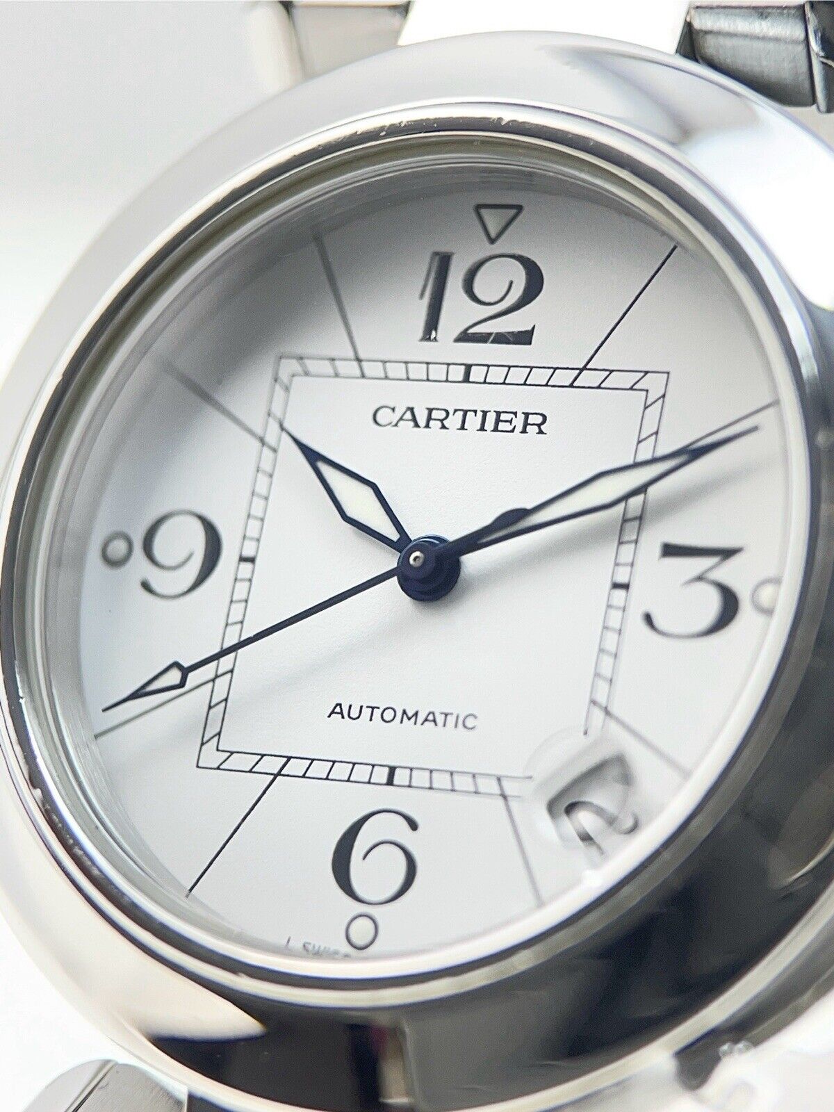 Cartier Pasha C Stainless Steel 35mm Automatic W31074M7 White Dial Watch
