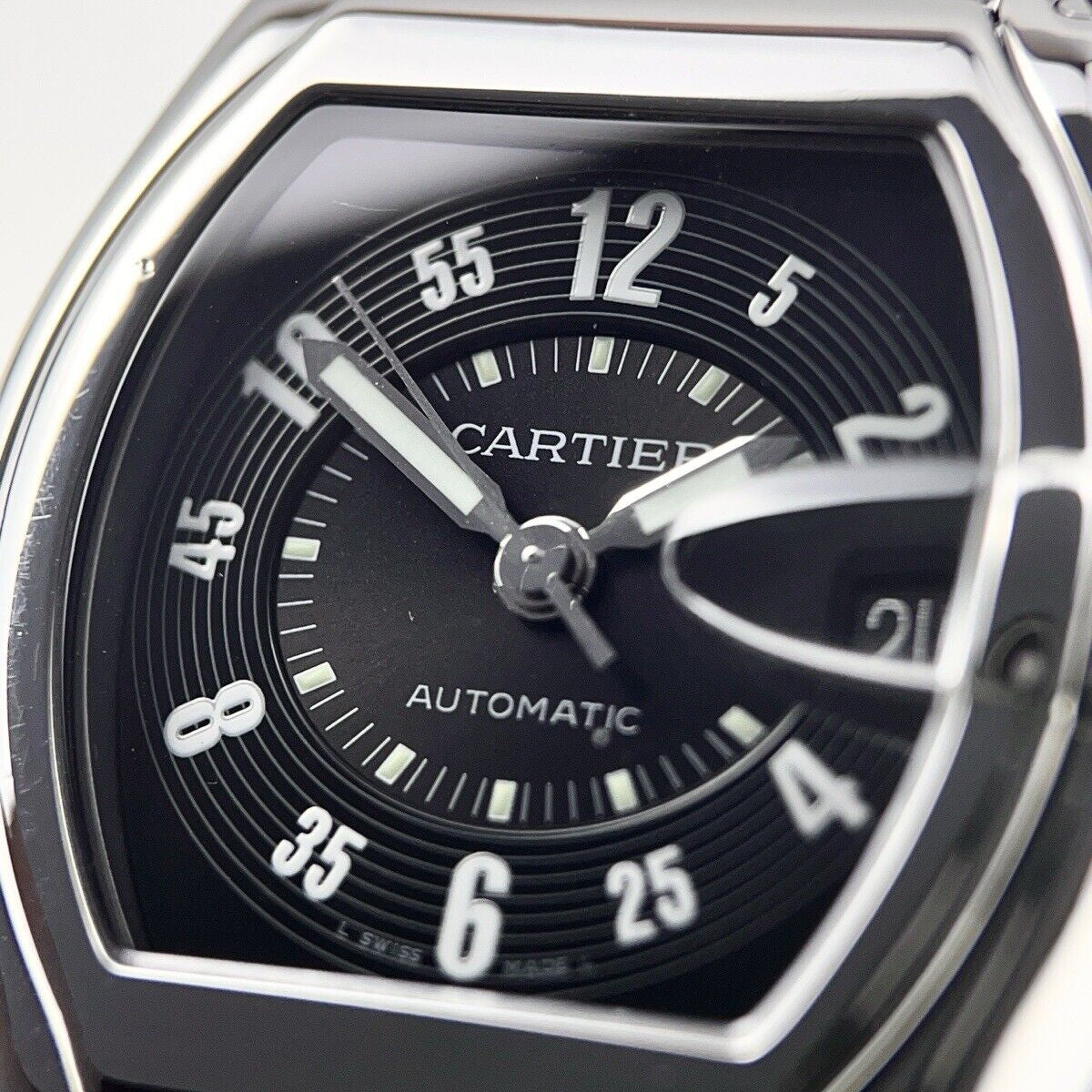 Cartier Roadster Date Stainless Steel 37mm Automatic Black Dial 2510 Watch