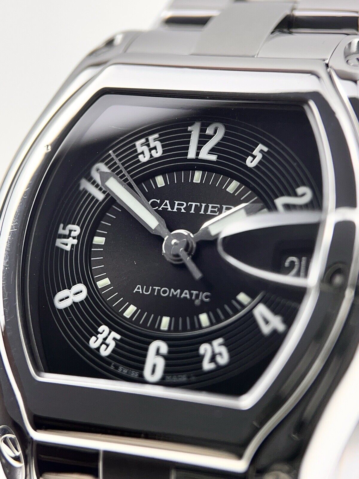 Cartier Roadster Date Stainless Steel 37mm Automatic Black Dial 2510 Watch