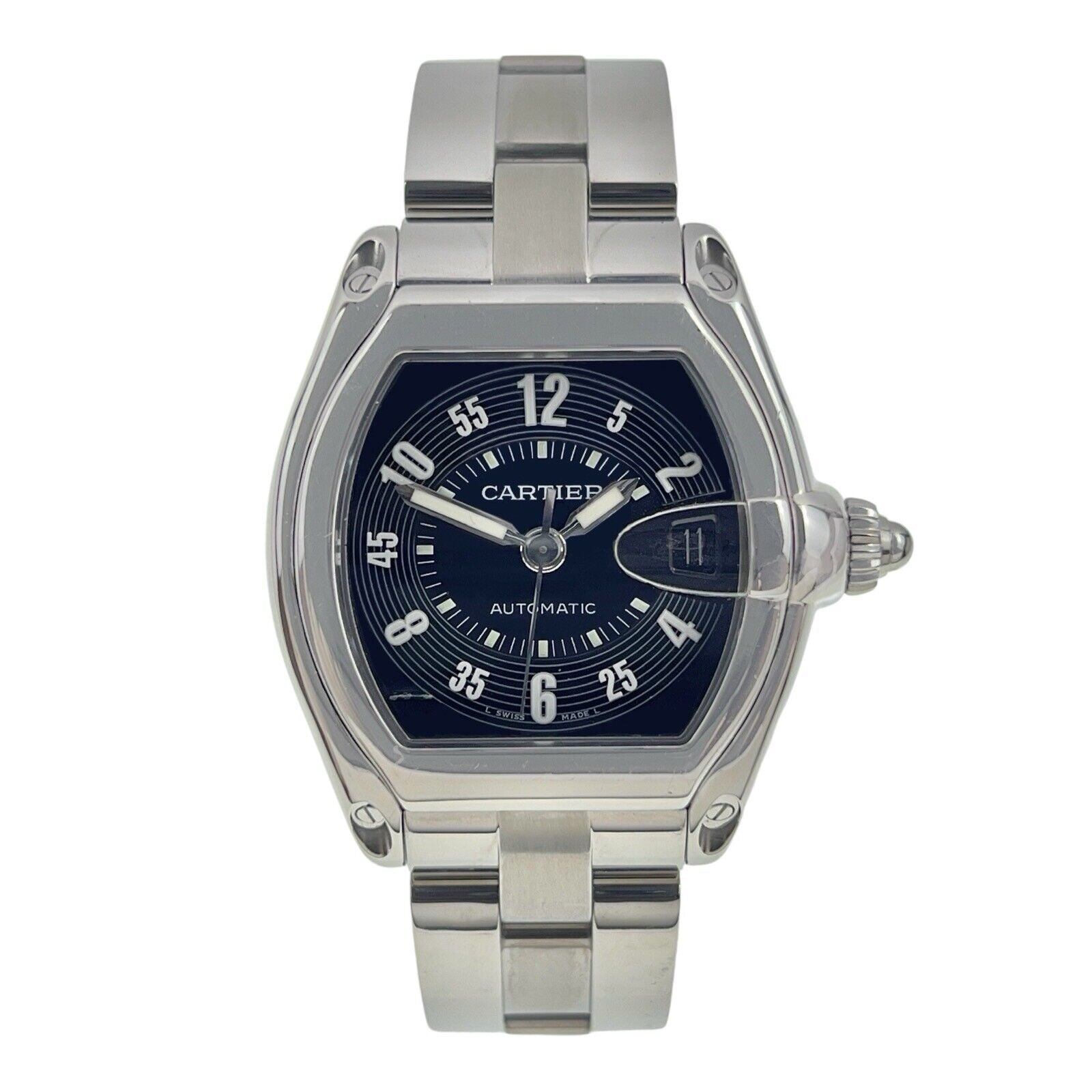 Cartier Roaster Date Men's 37mm Stainless Steel Black Dial 2510 Watch
