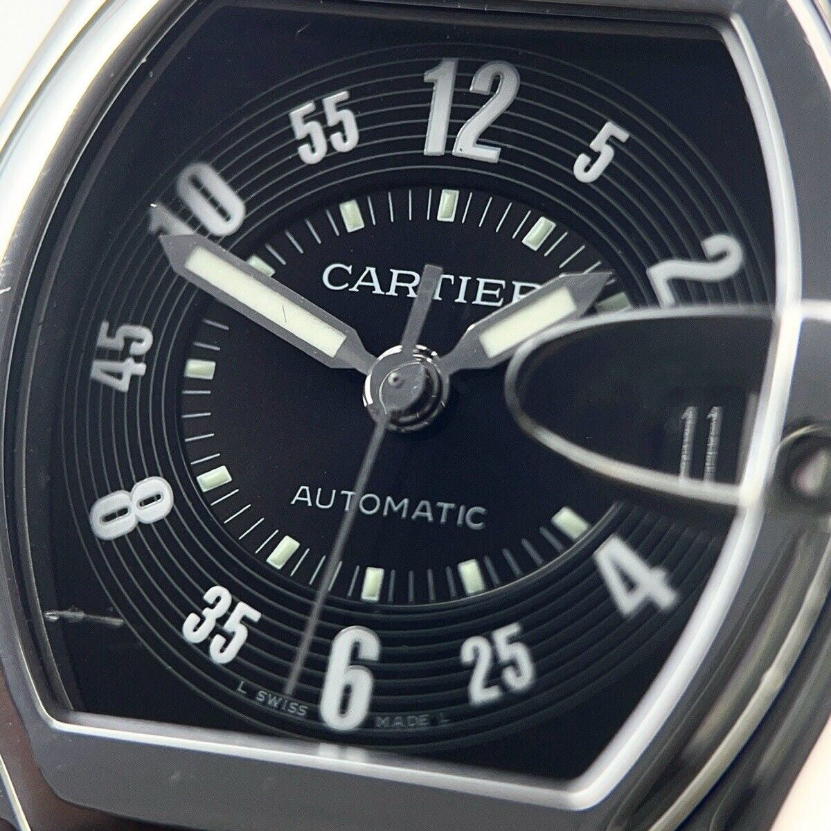 Cartier Roaster Date Men's 37mm Stainless Steel Black Dial 2510 Watch