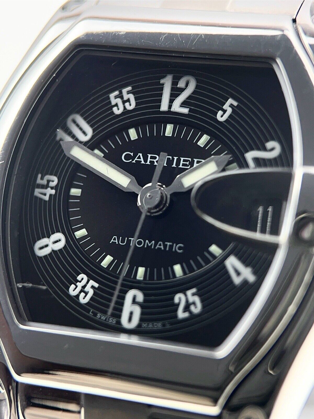 Cartier Roaster Date Men's 37mm Stainless Steel Black Dial 2510 Watch