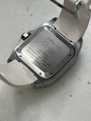 Unisex Cartier Santos 100 33mm White Steel Rubber Automatic W201229U2