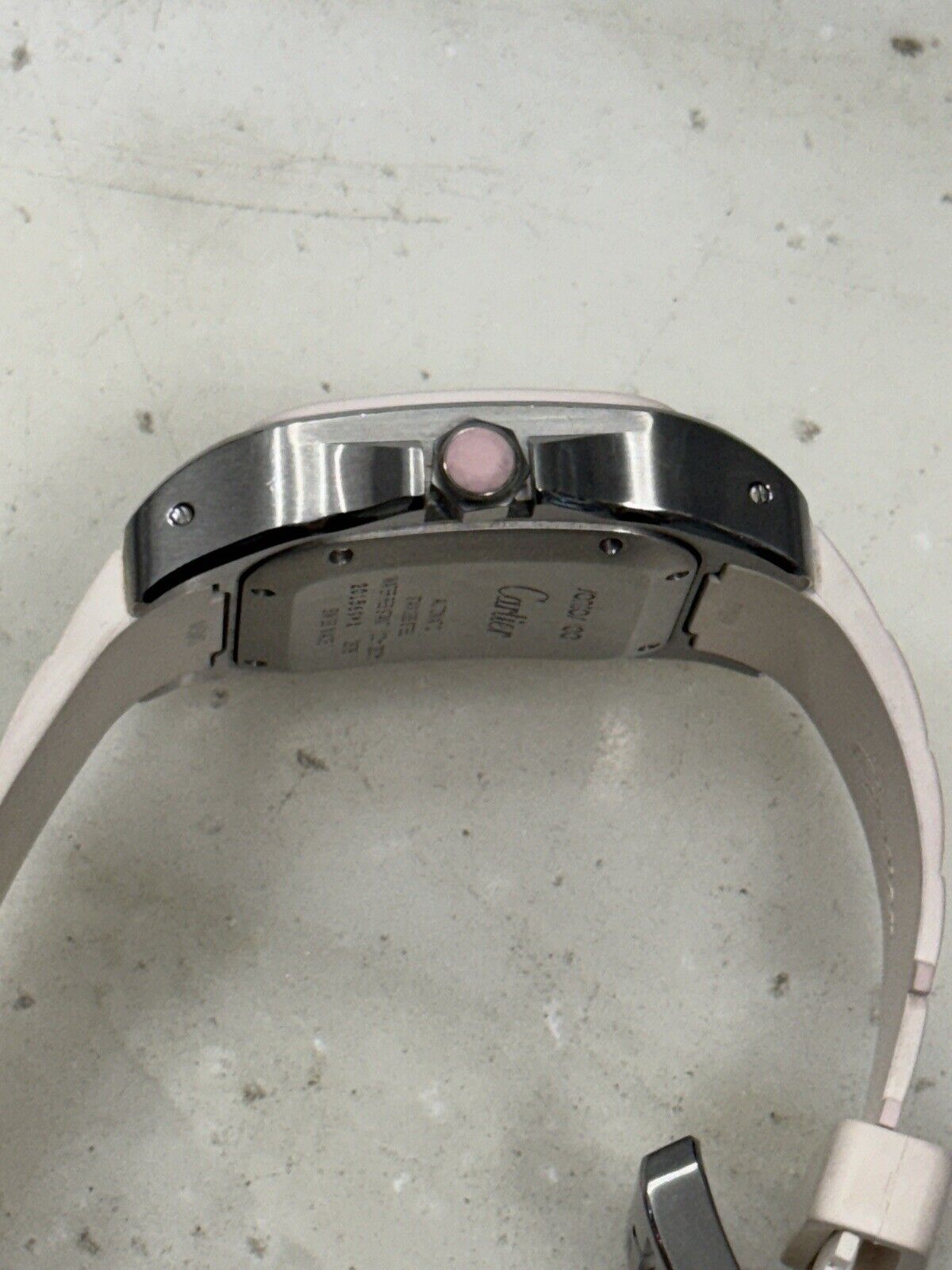 Unisex Cartier Santos 100 33mm White Steel Rubber Automatic W201229U2