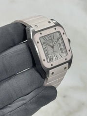 Unisex Cartier Santos 100 33mm White Steel Rubber Automatic W201229U2