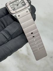 Unisex Cartier Santos 100 33mm White Steel Rubber Automatic W201229U2