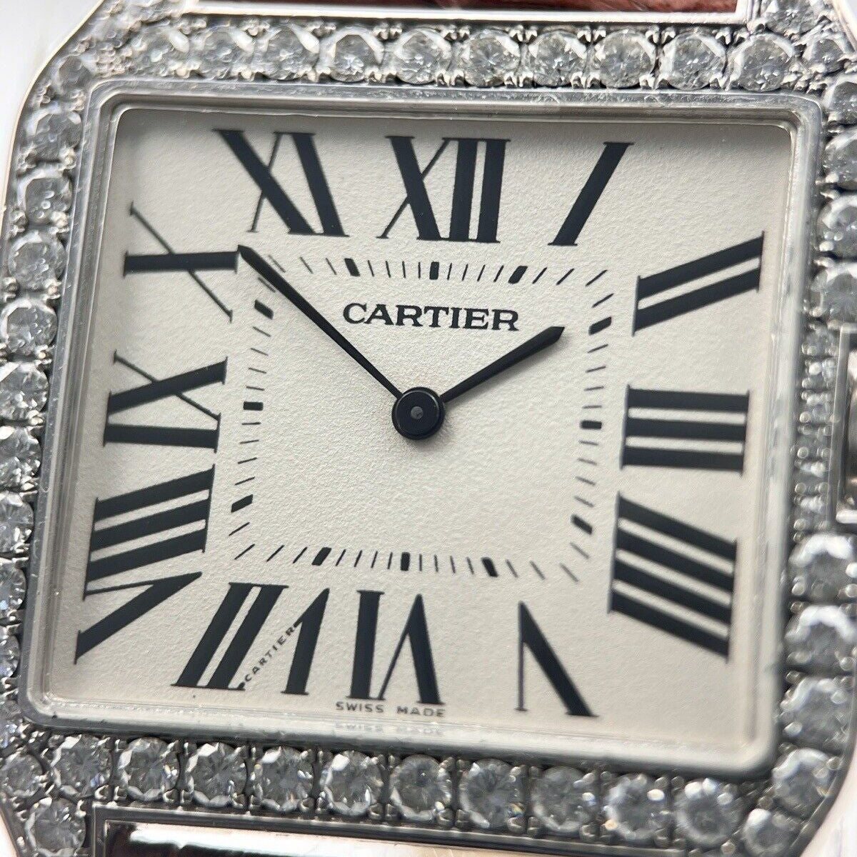 Cartier Santos Dumont 35mm White Gold Diamond Bezel W2007051