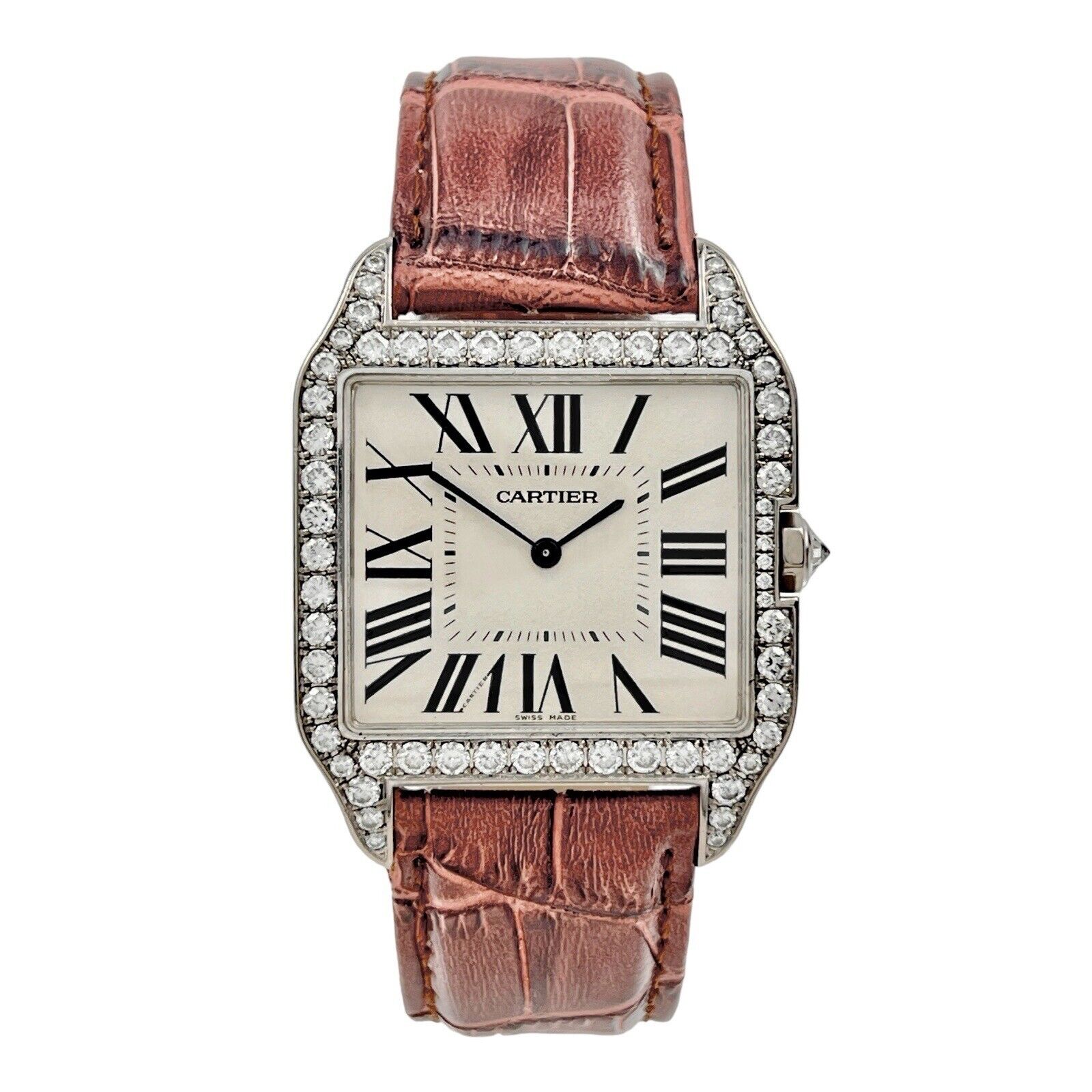 Cartier Santos Dumont 35mm White Gold Diamond Bezel W2007051