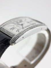 Cartier Tank Americaine 26mm 18k White Gold Diamond Bezel W2603256
