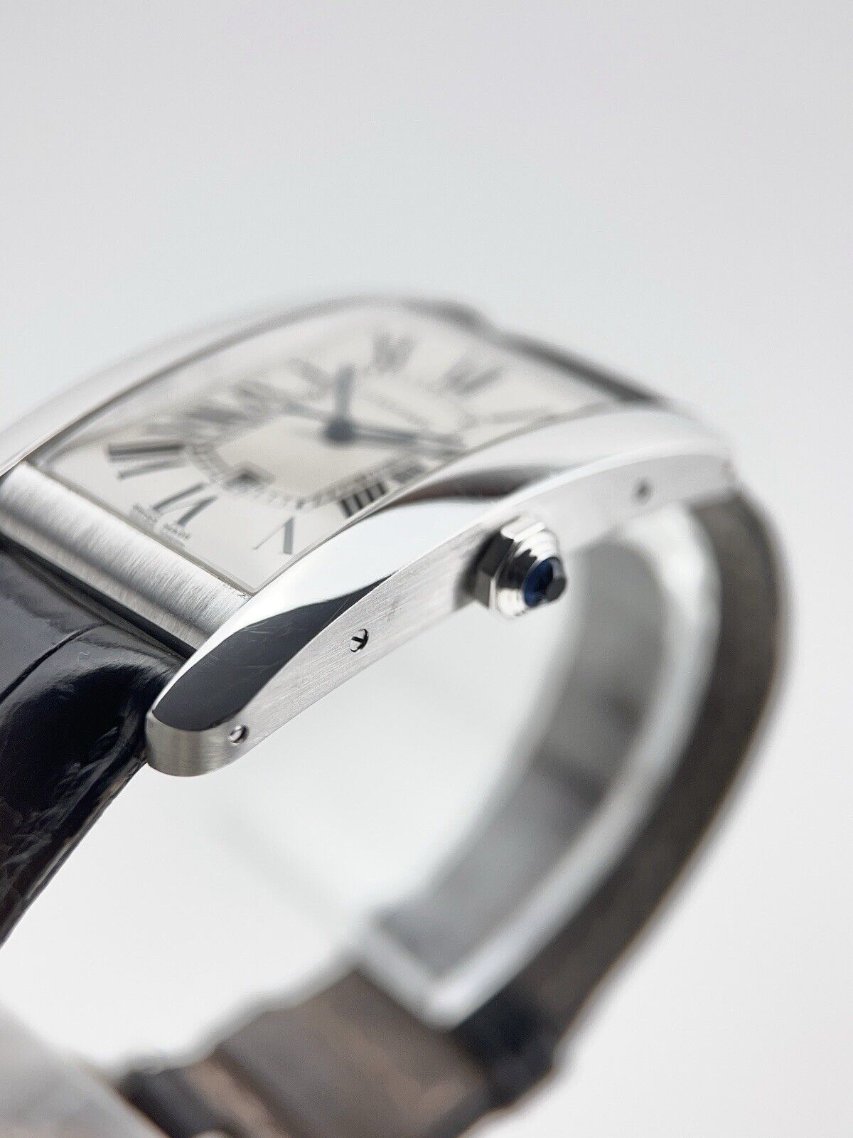 Mens Cartier Tank Américaine Large 18k White Gold Automatic W2603256