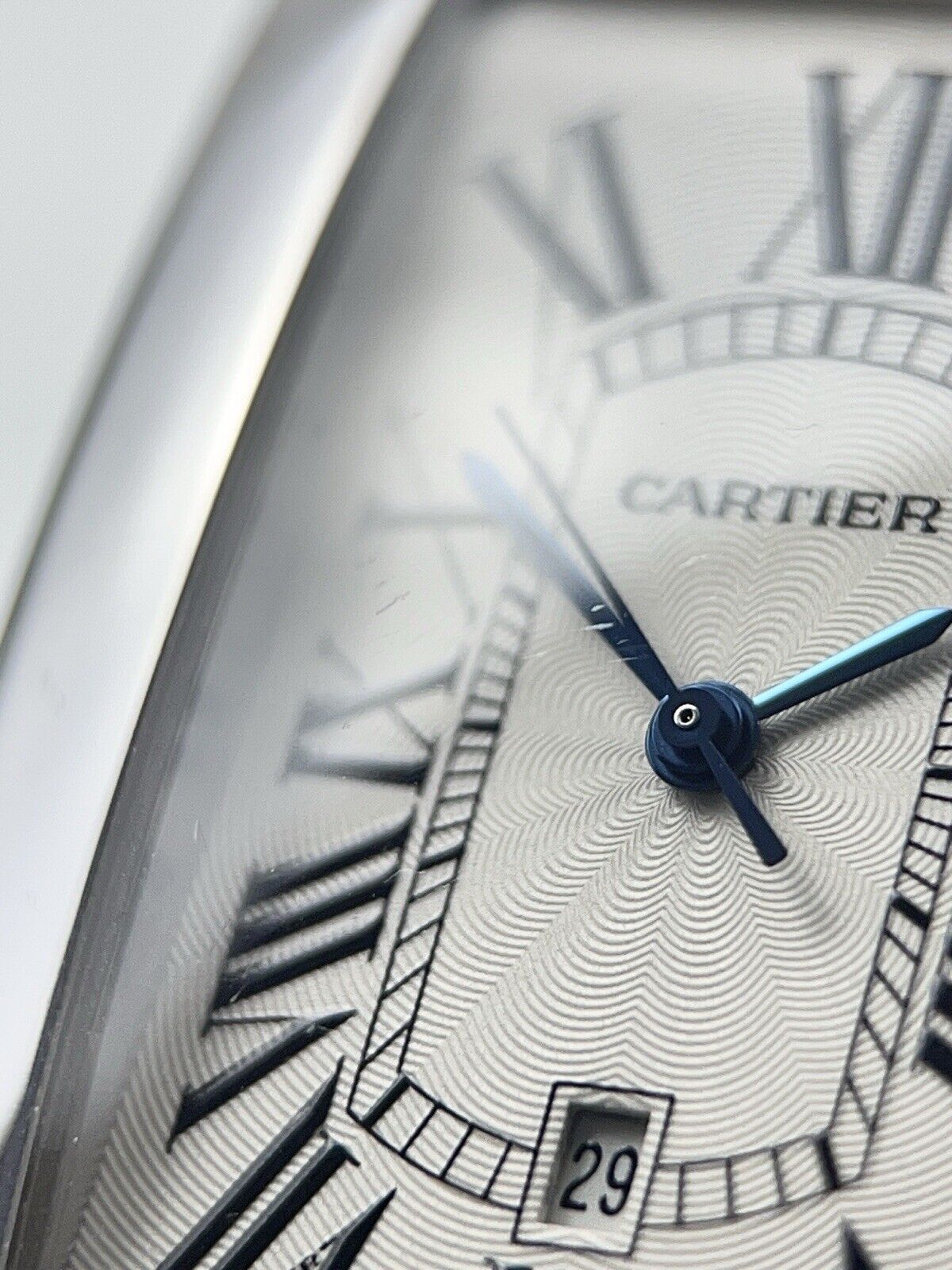 Mens Cartier Tank Américaine Large 18k White Gold Automatic W2603256