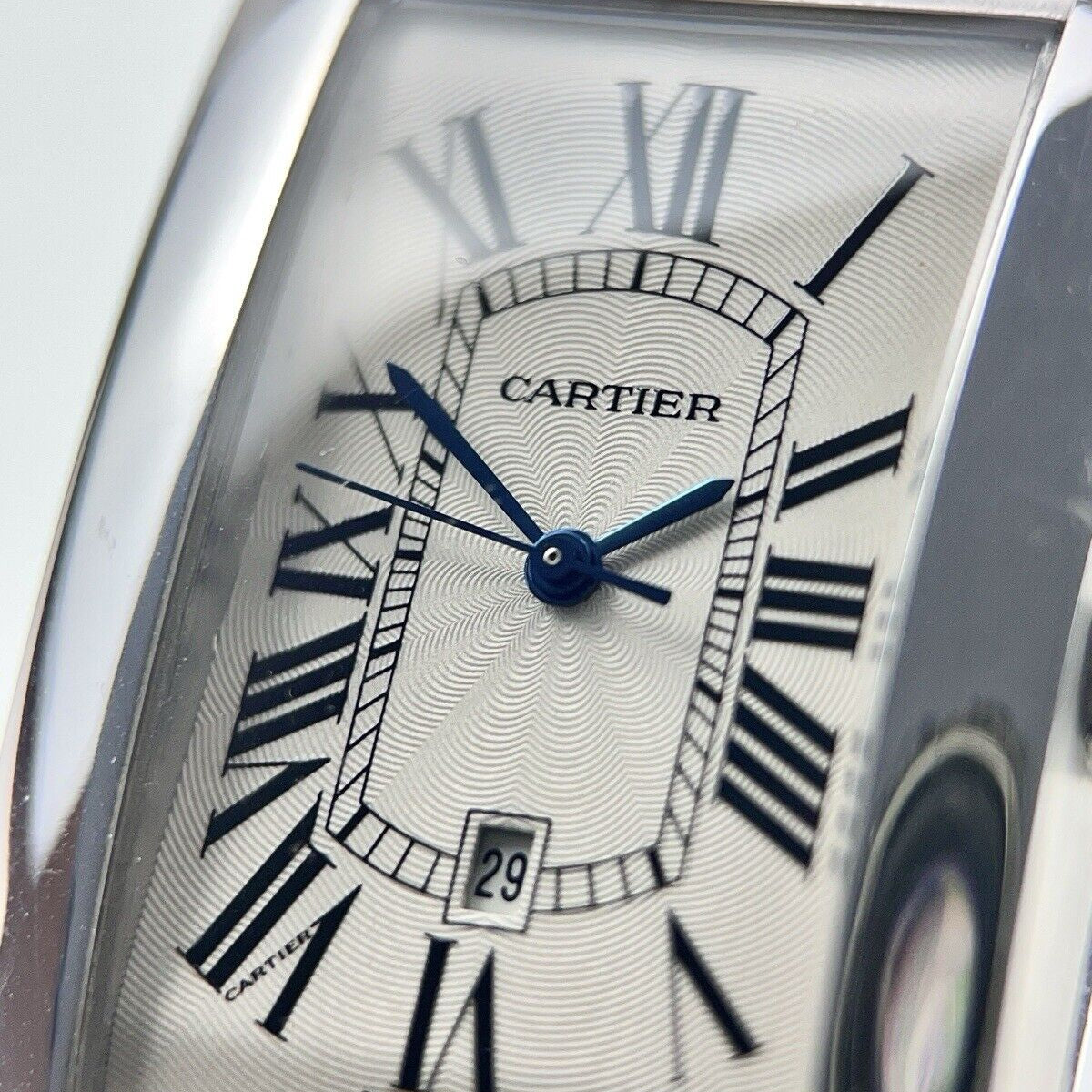 Mens Cartier Tank Américaine Large 18k White Gold Automatic W2603256