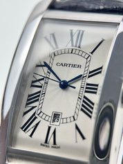 Mens Cartier Tank Américaine Large 18k White Gold Automatic W2603256