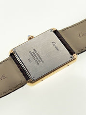 Cartier Tank Solo 18k Rose Gold 27mm Quartz Brown Strap W5200025 Watch