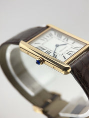 Cartier Tank Solo 18k Rose Gold 27mm Quartz Brown Strap W5200025 Watch