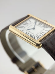 Cartier Tank Solo 18k Rose Gold 27mm Quartz Brown Strap W5200025 Watch