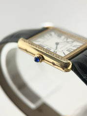 Cartier Tank Solo Yellow Gold and Steel Diamond Bezel 24mm 3168 Quartz