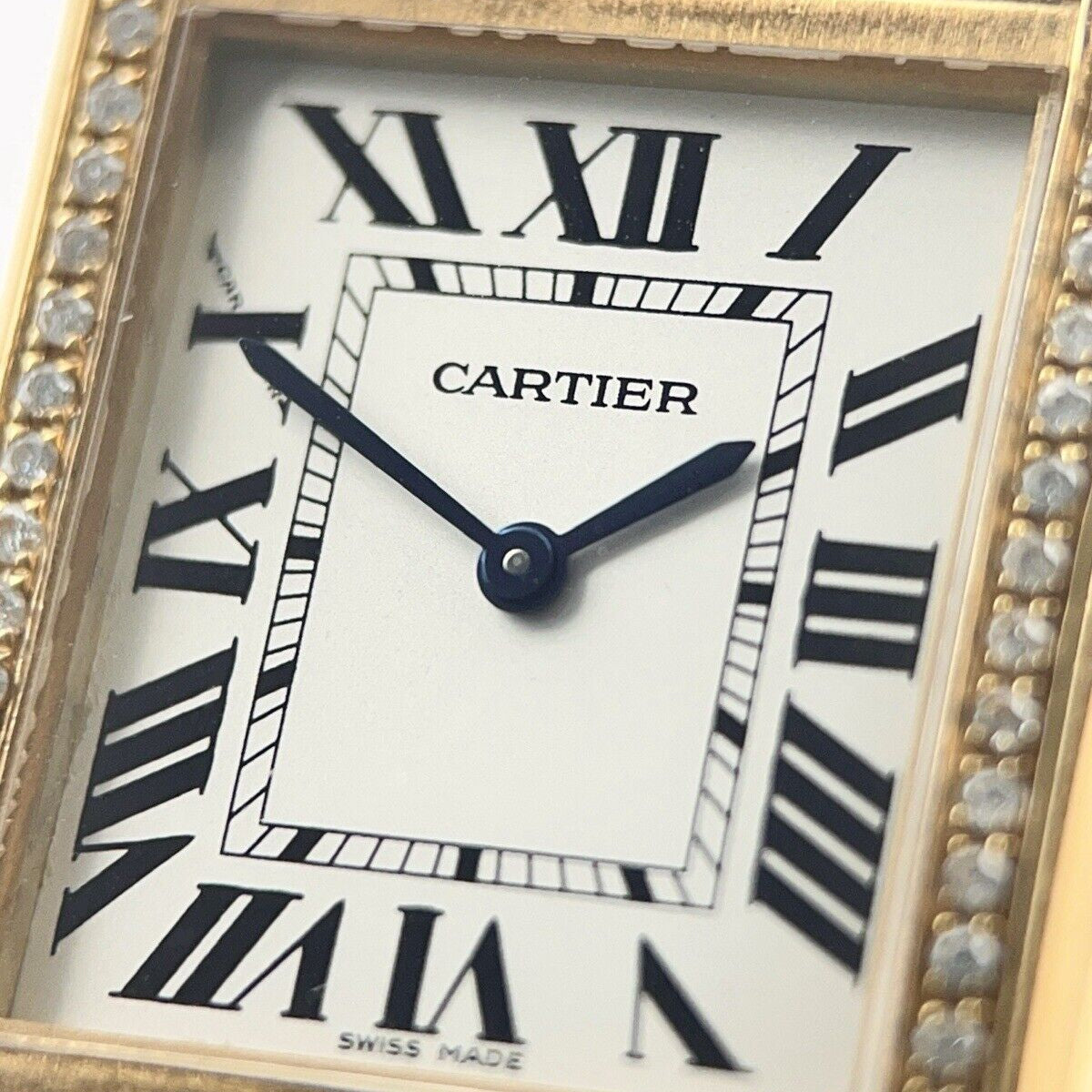 Cartier Tank Solo Yellow Gold and Steel Diamond Bezel 24mm 3168 Quartz