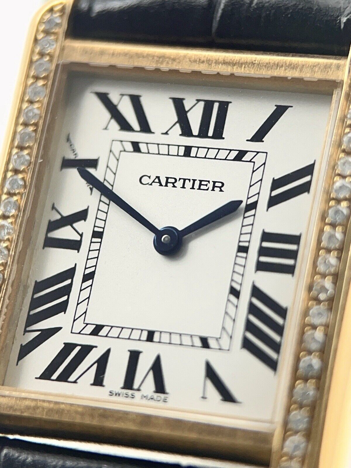 Cartier Tank Solo Yellow Gold and Steel Diamond Bezel 24mm 3168 Quartz