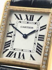 Cartier Tank Solo Yellow Gold and Steel Diamond Bezel 24mm 3168 Quartz