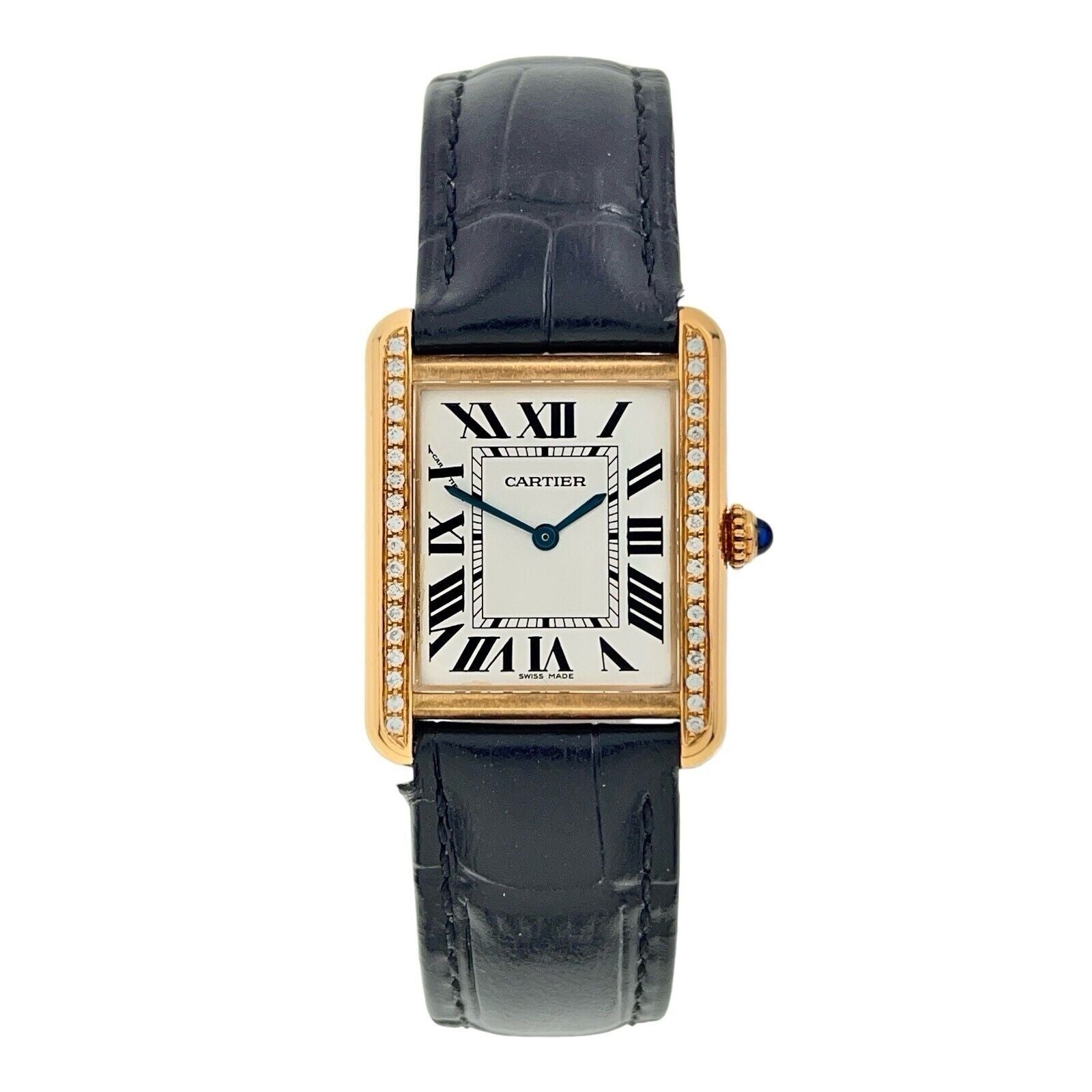 Cartier Tank Solo Yellow Gold and Steel Diamond Bezel 24mm 3168 Quartz
