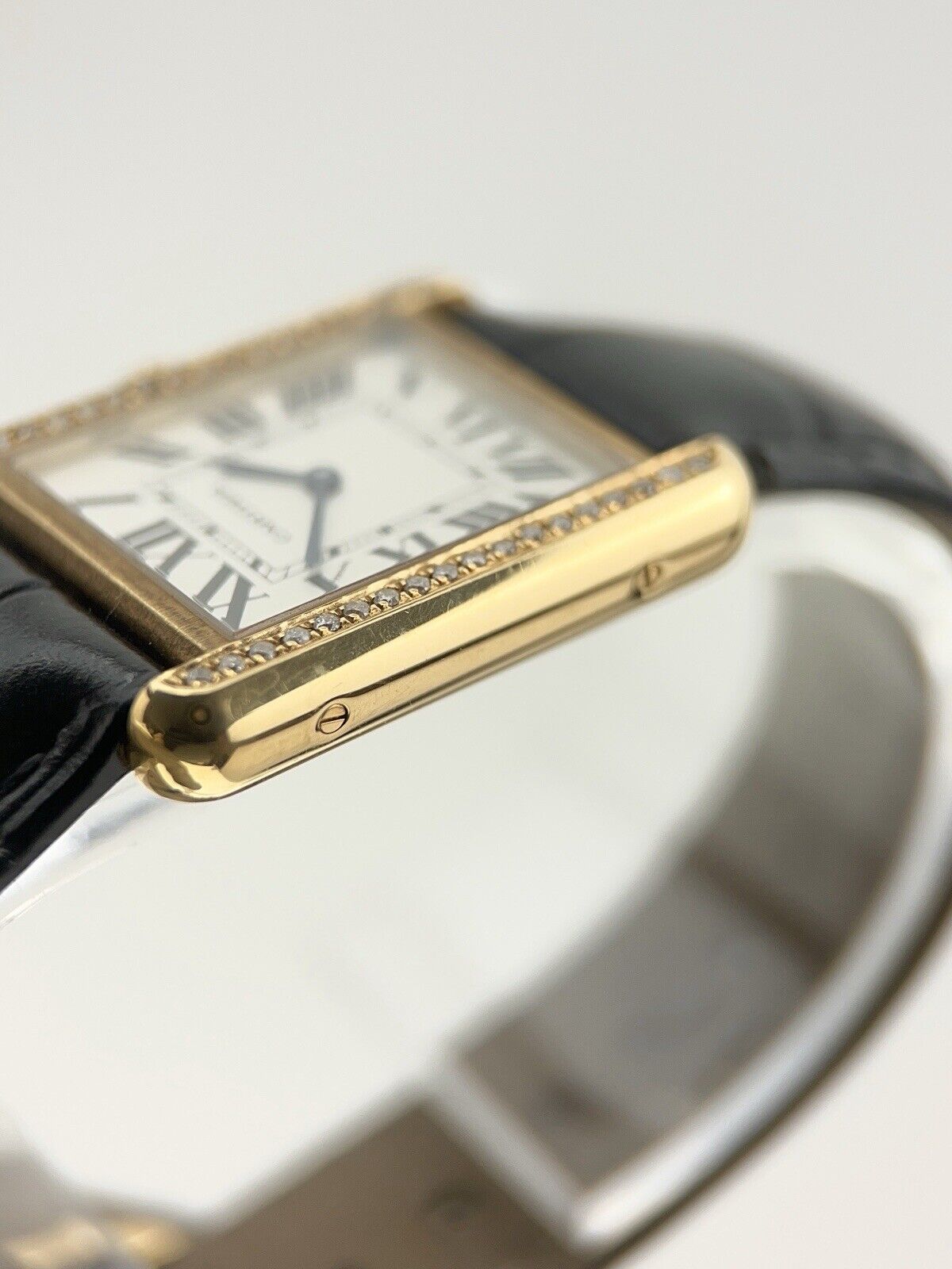 Cartier Tank Solo Yellow Gold and Steel Diamond Bezel 24mm 3168 Quartz