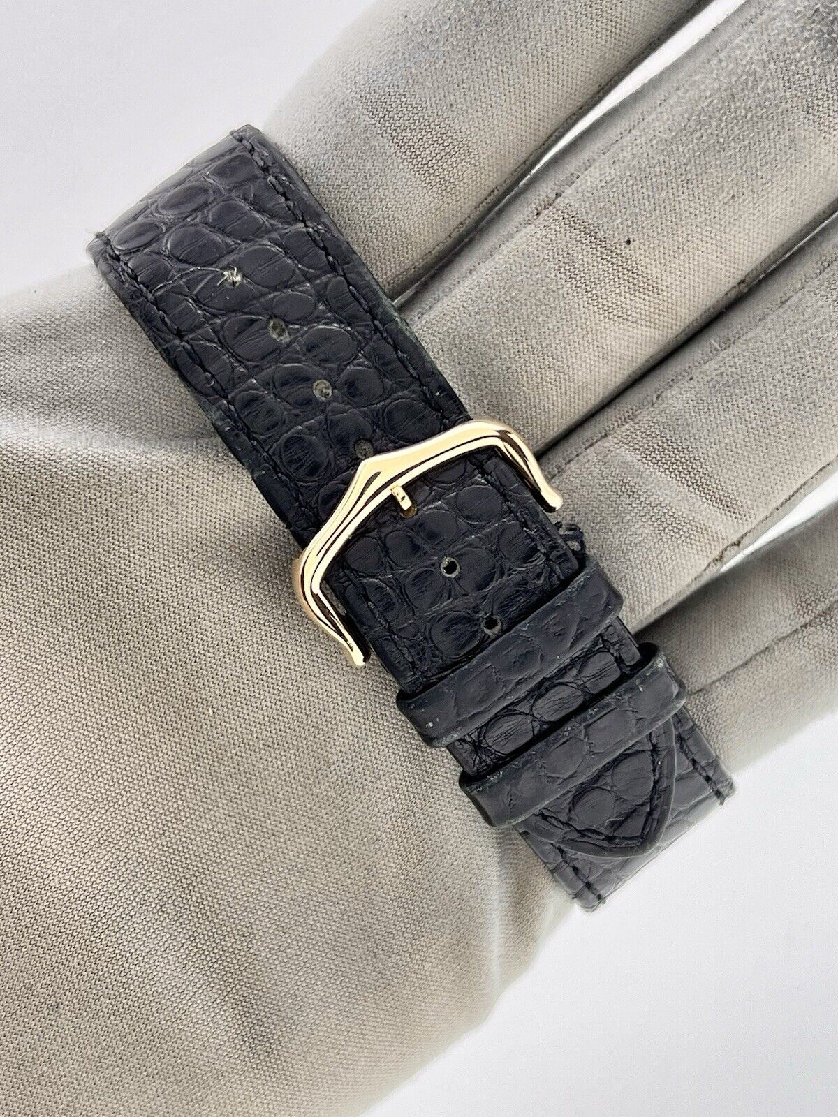 27mm Cartier Tank Solo 18k Yellow Gold 2742 Silver Dial Watch