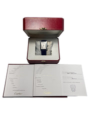Cartier Tank Solo 31mm Stainless Steel Blue Strap Silver Dial 3800 Watch