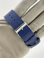 Cartier Tank Solo 31mm Stainless Steel Blue Strap Silver Dial 3800 Watch