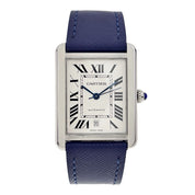 Cartier Tank Solo 31mm Stainless Steel Blue Strap Silver Dial 3800 Watch