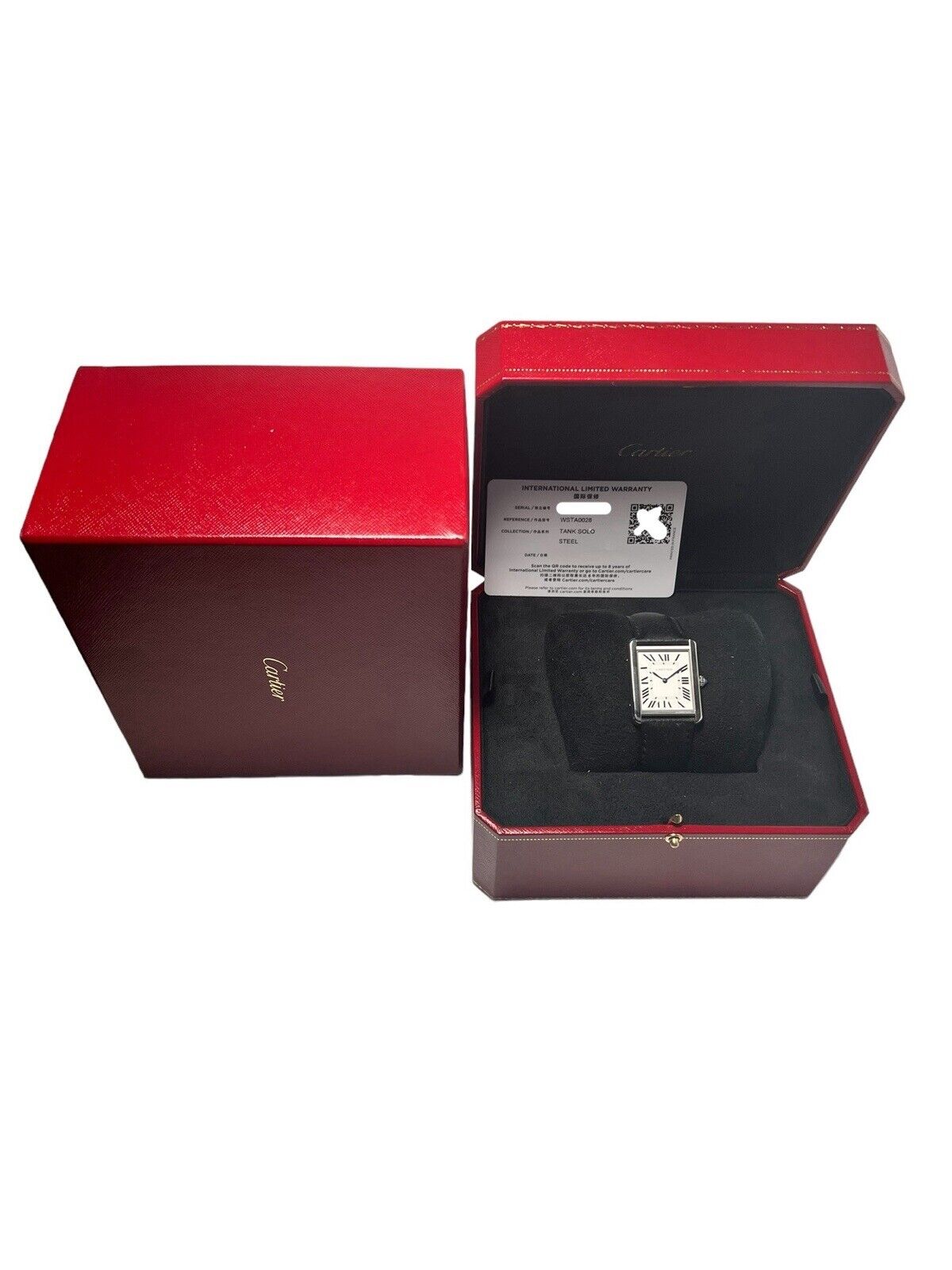 Cartier Tank Solo Stainless Steel Silver Dial 34x27mm Quartz WSTA0028