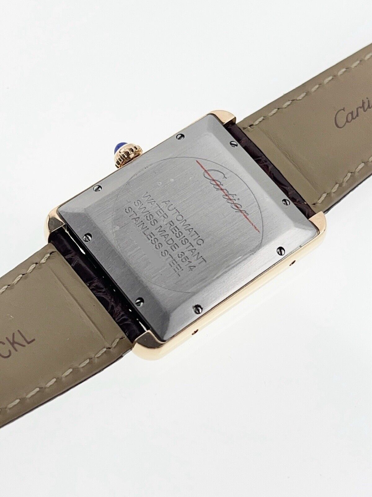 Diamond Bezel Cartier Tank Solo XL 31mm 18k Rose Gold and Steel 3514