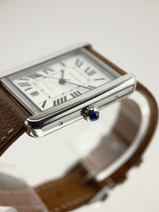 Cartier Tank Solo XL 31mm Stainless Steel Brown Leather Strap WSTA0029