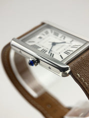 Cartier Tank Solo XL 31mm Stainless Steel Brown Leather Strap WSTA0029