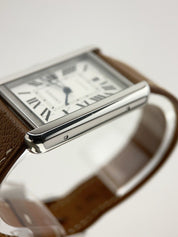 Cartier Tank Solo XL 31mm Stainless Steel Brown Leather Strap WSTA0029
