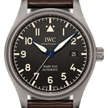 IWC Pilot's Watch Mark XVIII Heritage - 40.0 mm Titanium Case - Black Dial - Brown Calfskin Strap - IW327006