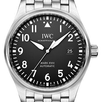 IWC Pilot's Watch Mark XVIII - 40.0 mm Stainless Steel Case - Black Dial - Steel Bracelet - IW327015