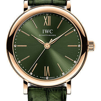 IWC Portofino Automatic 34 - 18K 5N Gold Case - Green Dial - Green Alligator Leather Strap - IW357409