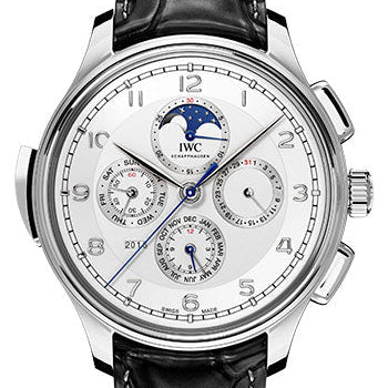 IWC Portugieser Grande Complication Limited Edition of 250 Watch - 45.0 mm Platinum Case - Silver Dial - Black Alligator Strap - IW377601