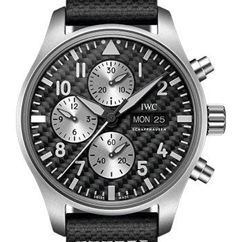 IWC Pilot’s Watch Chronograph Edition AMG Watch - Titanium Case - Carbon Dial - Black Calfskin Strap - IW377903
