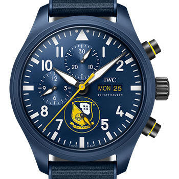IWC Pilot’s Watch Chronograph Edition Blue Angels® Watch - Ceramic Case - Blue Dial - Blue Rubber Strap - IW389109