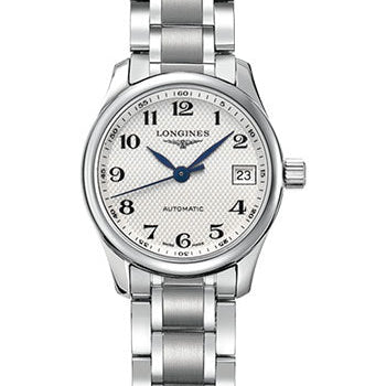 Longines Master Collection Watch - 25.5 mm Steel Case - Silver Barleycorn Arabic Dial - Bracelet - L2.128.4.78.6