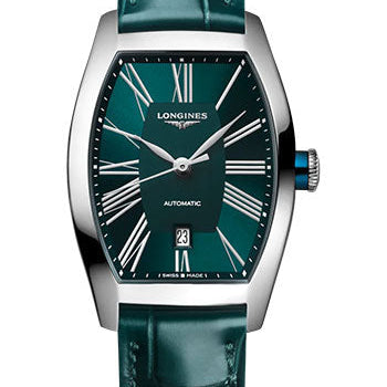 Longines Evidenza Automatic Watch - 26.00 X 30.6 mm Steel Case - Petroleum Roman Dial - Petroleum Strap - L2.142.4.60.2