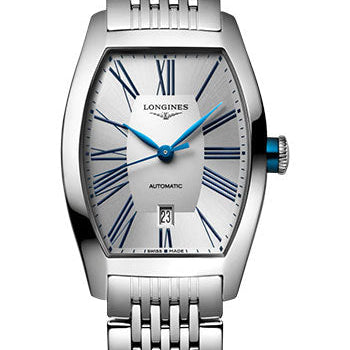 Longines Evidenza Automatic Watch - 26.00 X 30.6 mm Steel Case - Silver Roman Dial - Bracelet - L2.142.4.70.6