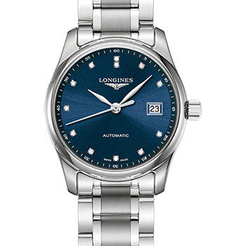 Longines Master Collection Watch - 29 mm Steel Case - Blue Diamond Dial - Bracelet - L2.257.4.97.6