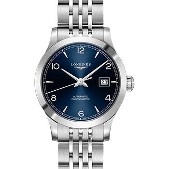 Longines Record collection Watch - 30 mm Steel Case - Blue Arabic Dial - Bracelet - L2.321.4.96.6