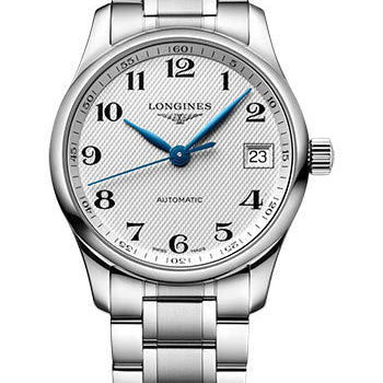 Longines Master Collection Automatic Watch - 34 mm Steel Case - Silver Barleycorn Arabic Dial - Bracelet - L2.357.4.78.6