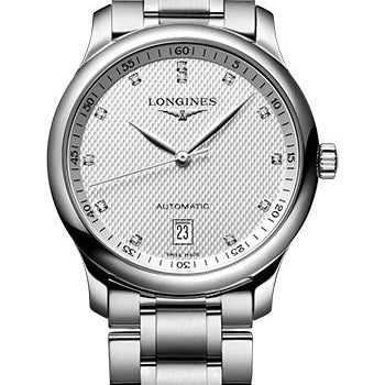 Longines Master Collection Automatic Watch - 38.5 mm Steel Case - Silver Barleycorn Diamond Dial - Bracelet - L2.628.4.77.6